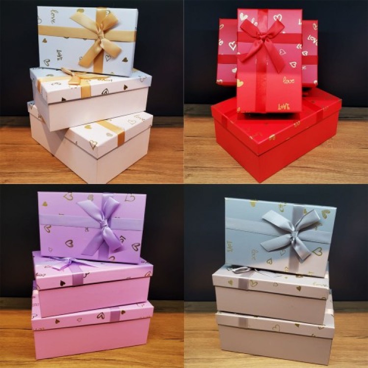 Rectangular Gift Box 3-Piece Set