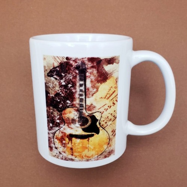 Vintage Design Guitar Printed Mug