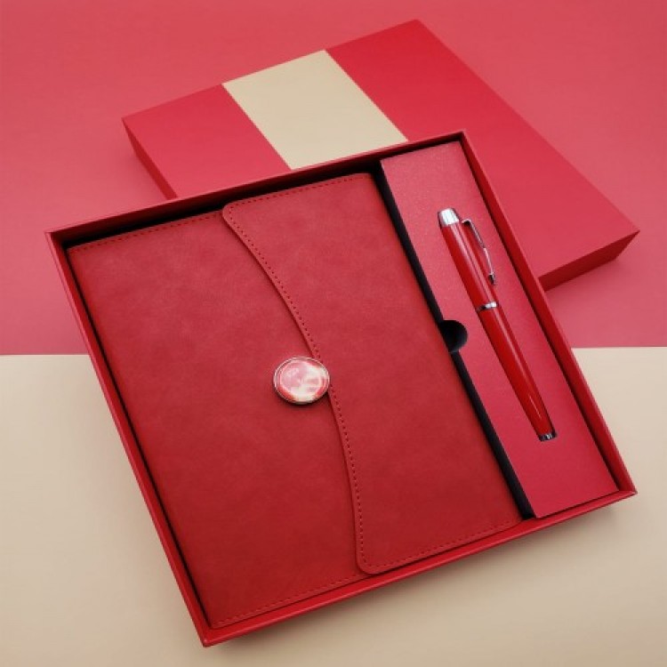 Ruled Notebook and Metal Pen Set