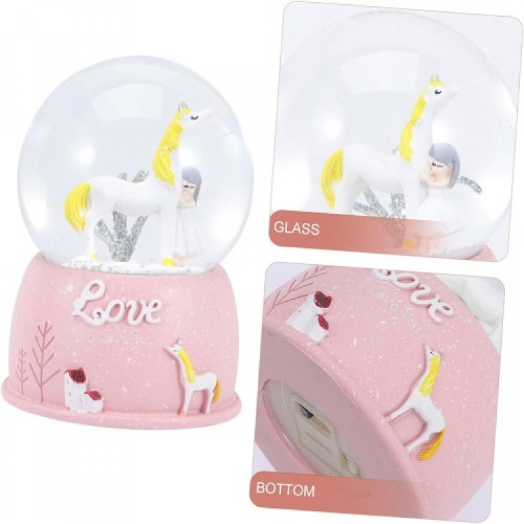 Mini Light-Up Cute Horse Girl Snow Globe Mini Light-Up Cute Horse Girl Snow Globe