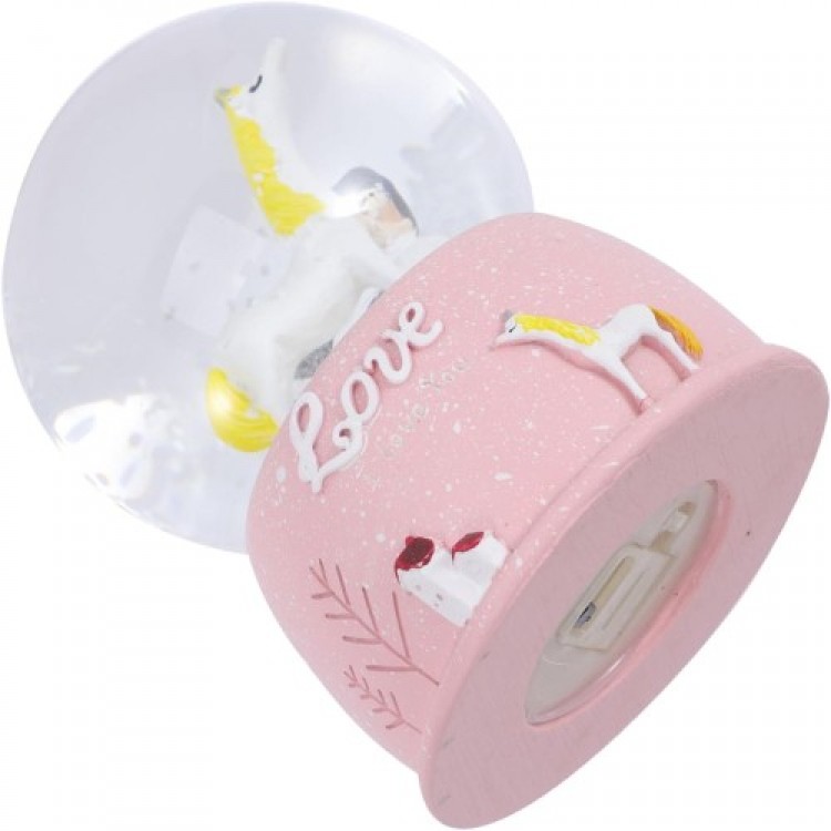 Mini Light-Up Cute Horse Girl Snow Globe Mini Light-Up Cute Horse Girl Snow Globe