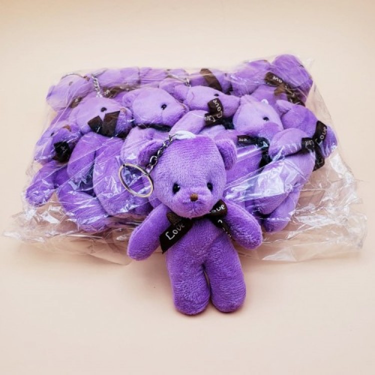 Purple Plush Bear Keychain Gift Purple Plush Bear Keychain Gift