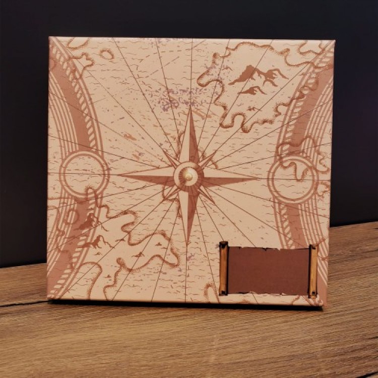 Deri Pusula Tasarımlı Defter Ve Metal Kalem Seti Deri Pusula Tasarımlı Defter Ve Metal Kalem Seti