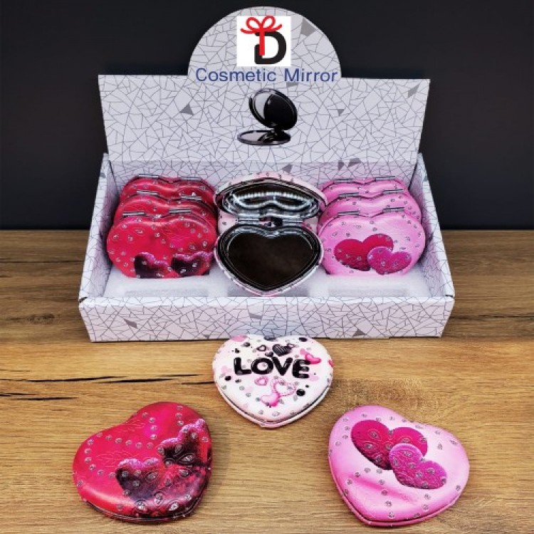 Kalpli Mini Cep Aynası Kalpli Mini Cep Aynası