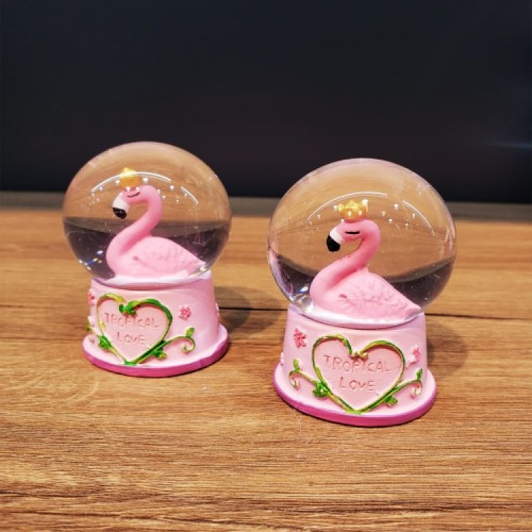 Mini Light-Up Flamingo Snow Globe Mini Light-Up Flamingo Snow Globe