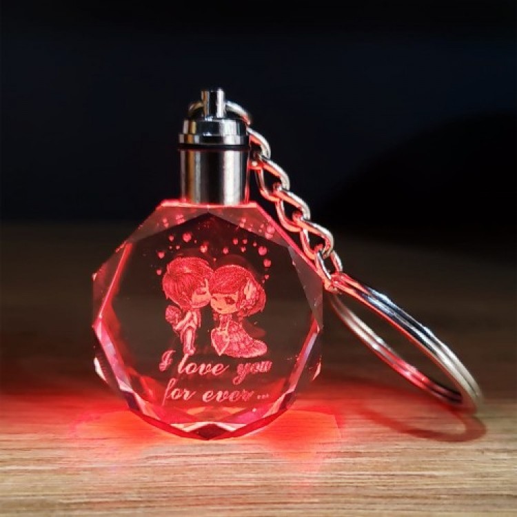 Light-Up Crystal Color-Changing Keychain