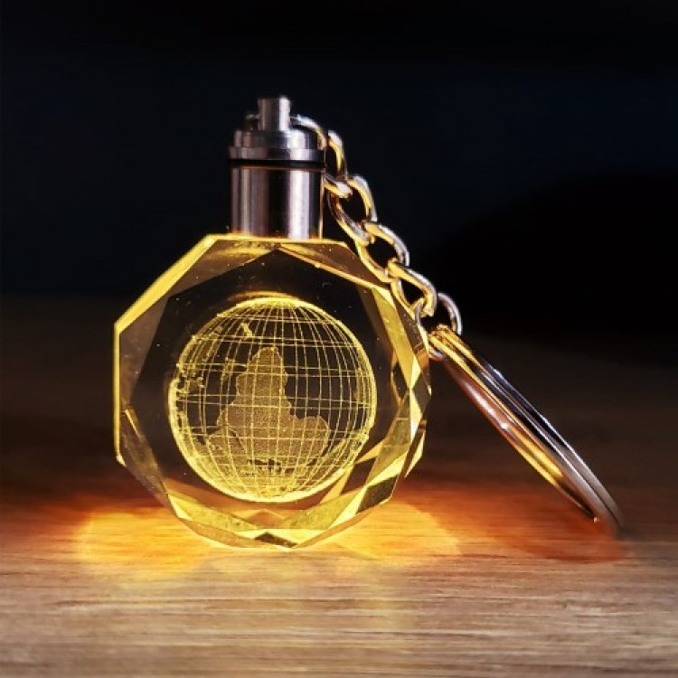Crystal World Design Color-Changing Keychain