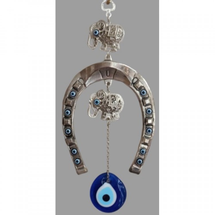 Elephant-shaped Evil Eye Beaded Horseshoe Wall Decoration Elephant-shaped Evil Eye Beaded Horseshoe Wall Decoration