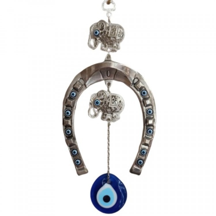 Elephant-shaped Evil Eye Beaded Horseshoe Wall Decoration Elephant-shaped Evil Eye Beaded Horseshoe Wall Decoration