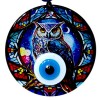 12 cm Owl Night Patterned Fused Glass Wall Decoration