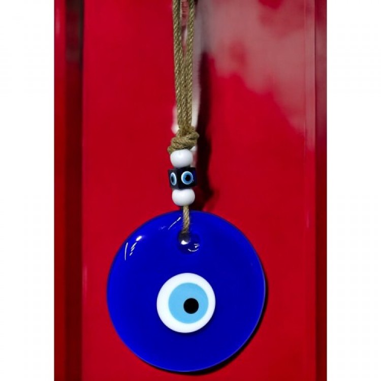 Blue Glass Evil Eye Bead Classic 13 Centimeter Diameter Evil Eye Wall Decoration