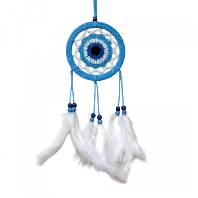 12 cm Turquoise Feathered Wall Decoration
