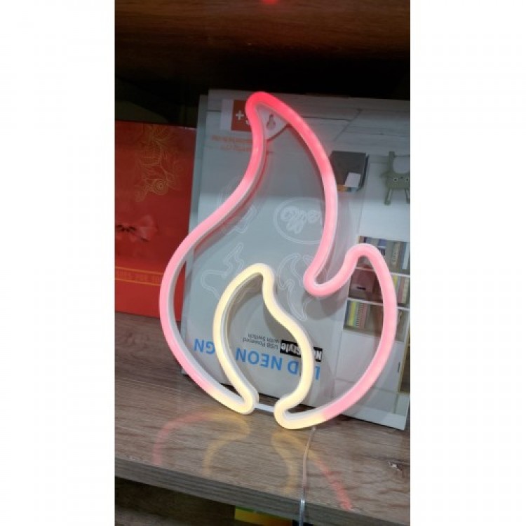 Wall-Mounted Neon Flame 30×23cm