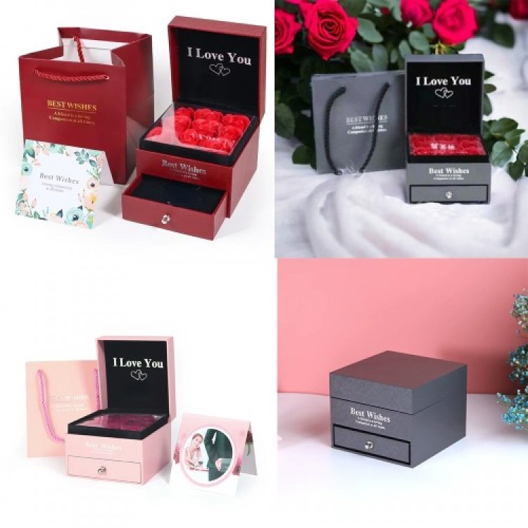 Çekmeceli Güllü Takı Kutusu Çekmeceli Güllü Takı Kutusu