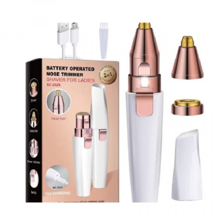 Mini Stylish Design Dual-Head LED-Lit Rechargeable Lipstick Epilator Eyebrow Shaper Women's Hair Removal Shaving Tool