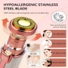 Mini Stylish Design Dual-Head LED-Lit Rechargeable Lipstick Epilator Eyebrow Shaper Women's Hair Removal Shaving Tool