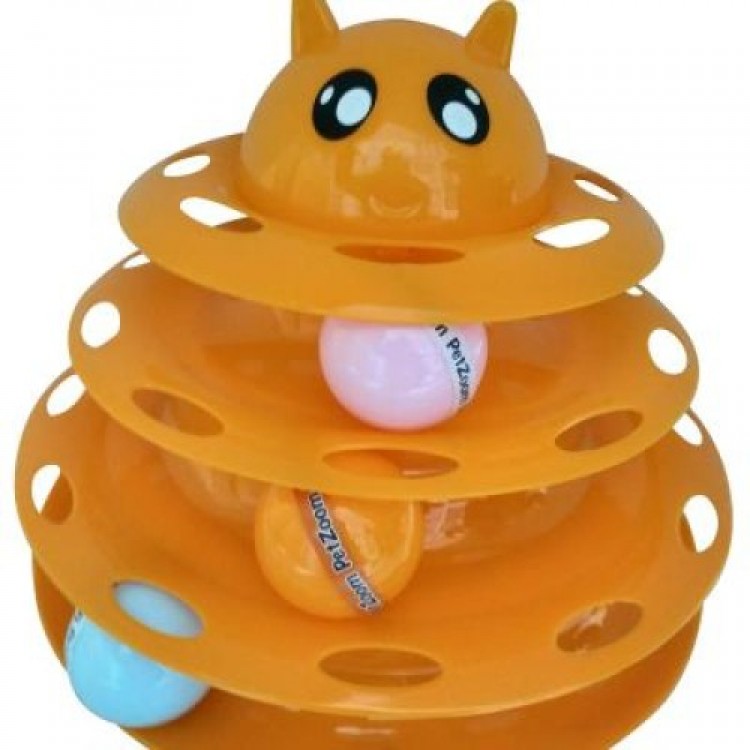 Petzoom Cat-Themed 3-Tier Cat Toy Petzoom Cat-Themed 3-Tier Cat Toy