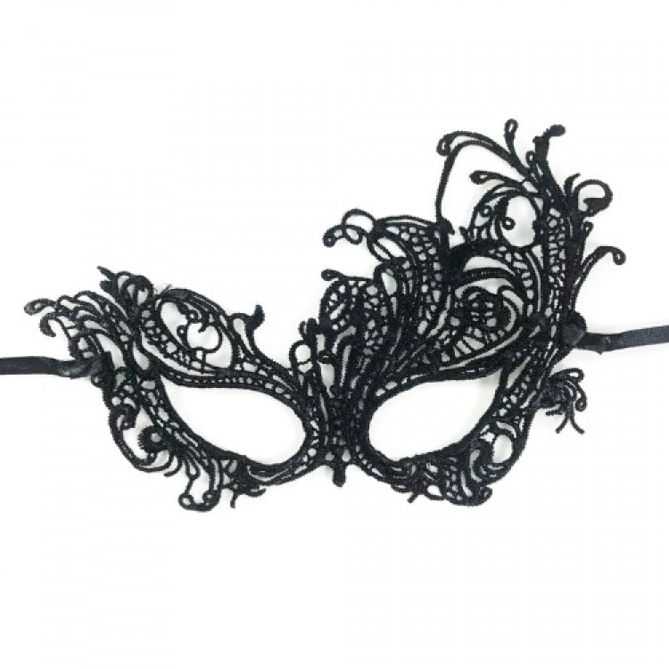 Black Lace Cut Lace Embroidered Ball Party Mask No. 1