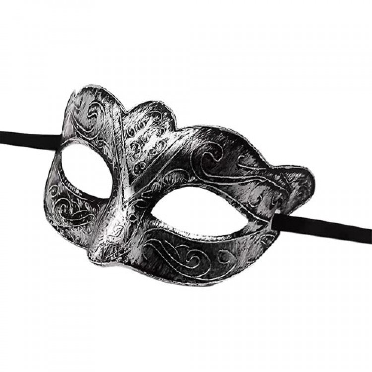 Masked Ball Antique Gray Silver Distressed Mask Ball Venice