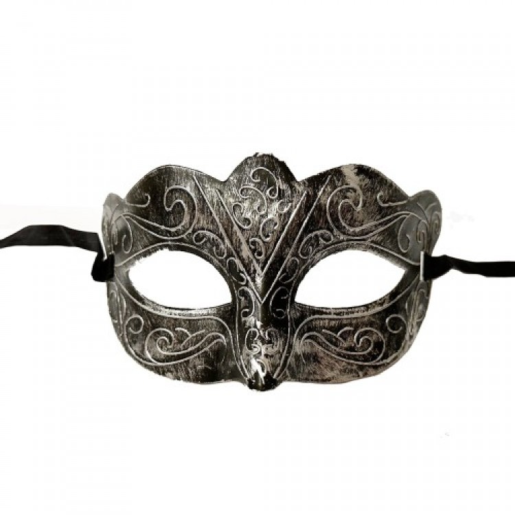 Masked Ball Antique Gray Silver Distressed Mask Ball Venice