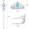 Frozen Elsa Blue Heart Crown and Blue Wand Set Children's Size