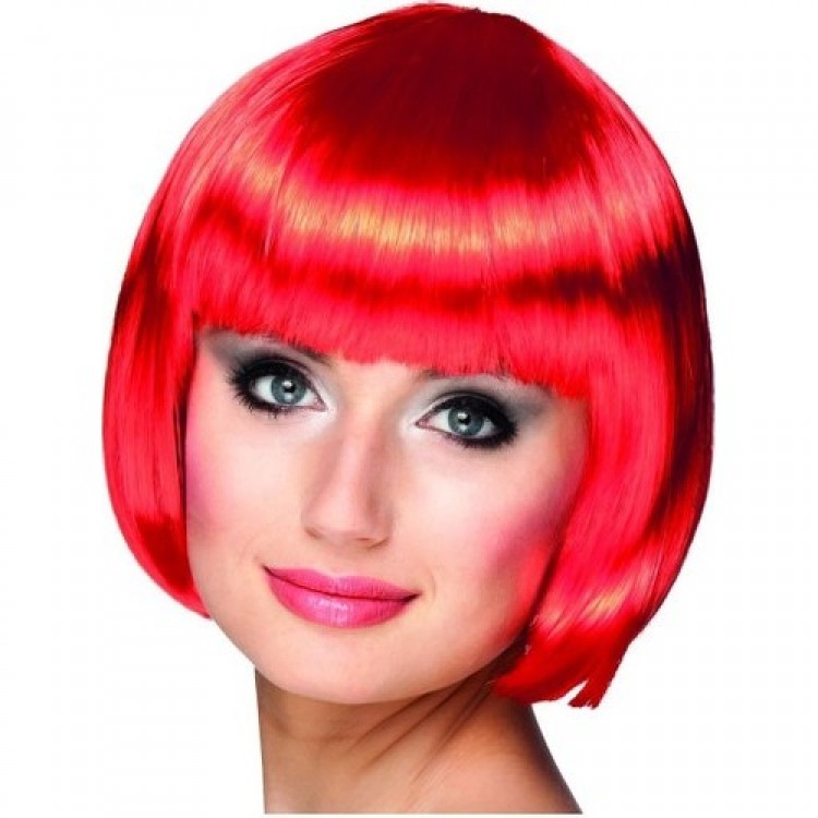 Red Color Party Wig with Short Hair