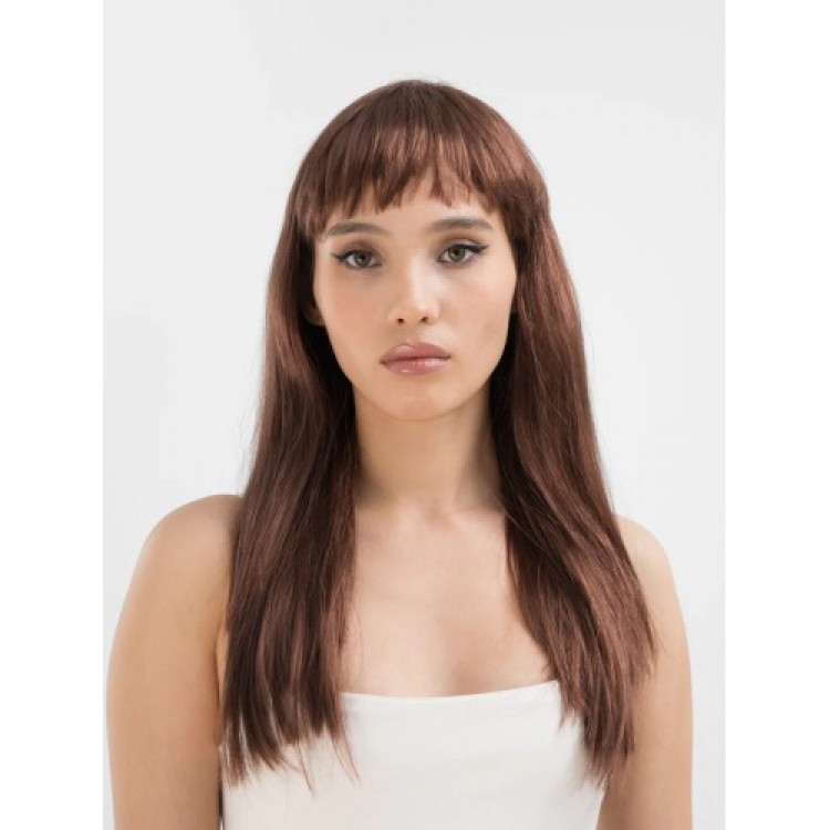 Coffee Brown Long Straight Party Wig - Long Brown Wig