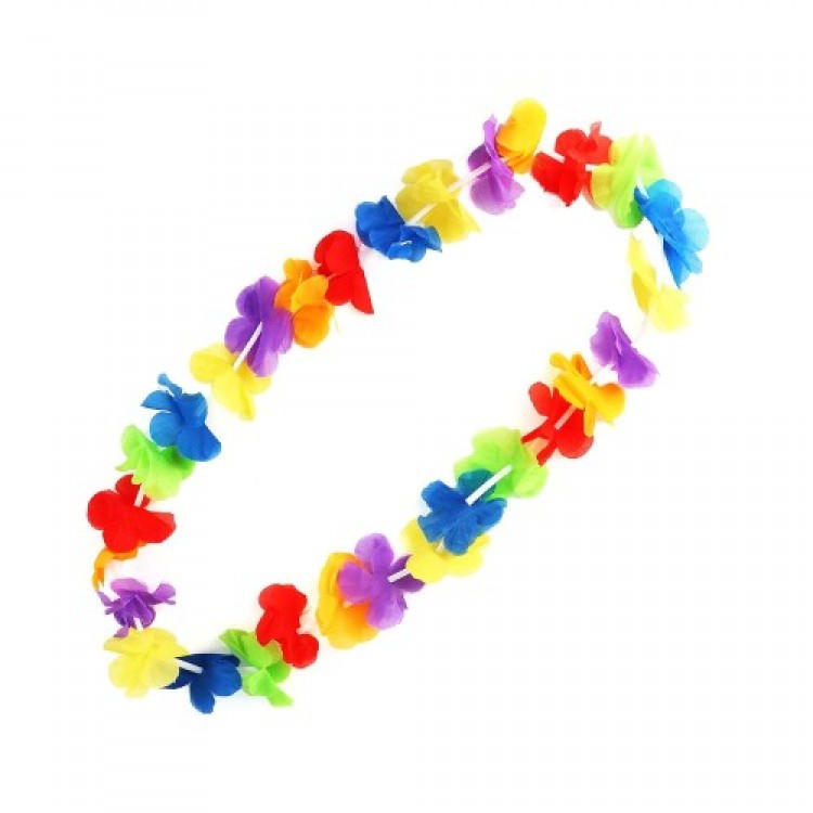 Hawaii Çiçekli Boyun Kolyesi - Renkli Tropikal Parti Leisi