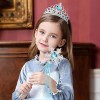 Frozen Elsa Blue Heart Crown and Snow-Themed Wand Set