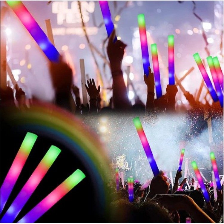 Led Işıklı Rengarenk Sünger Parti Çubuk Işıklı Kauçuk Sopa 46 cm Led Işıklı Rengarenk Sünger Parti Çubuk Işıklı Kauçuk Sopa 46 cm