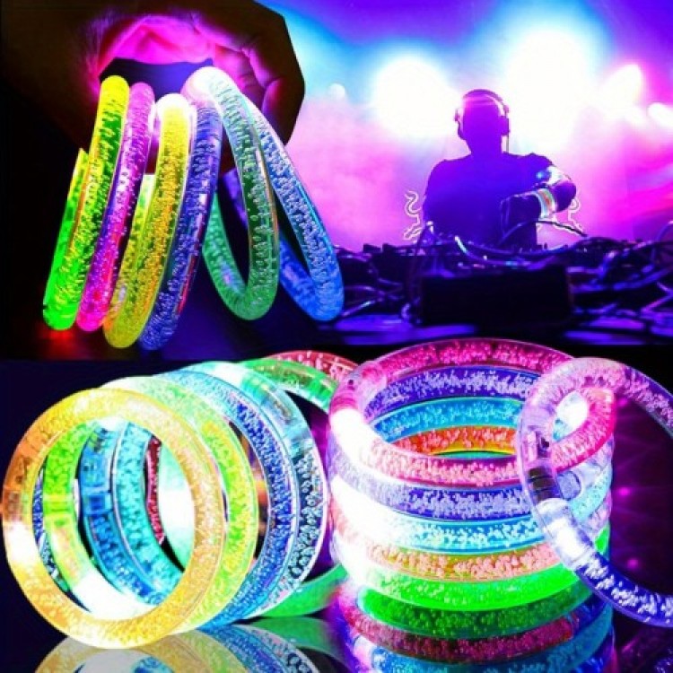 LED Light-Up Battery-Operated Colorful Bracelet Light-Up Bracelet Mixed Colors 1 Piece