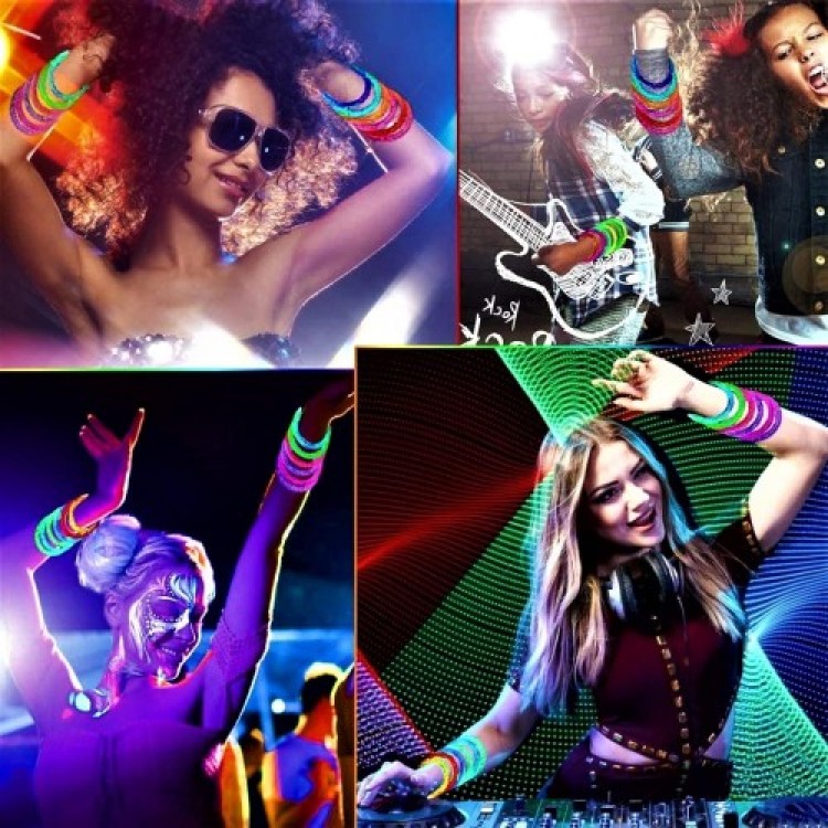 LED Light-Up Battery-Operated Colorful Bracelet Light-Up Bracelet Mixed Colors 1 Piece