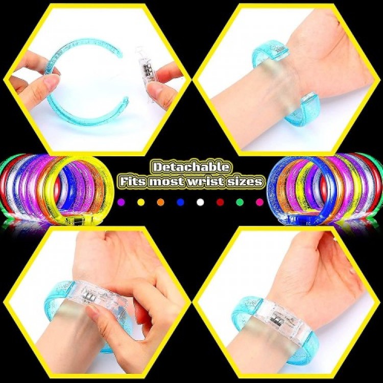LED Lighted Battery-Operated Colorful Thick Bracelet Lighted Bracelet Mixed Colors 1 Piece LED Lighted Battery-Operated Colorful Thick Bracelet Lighted Bracelet Mixed Colors 1 Piece