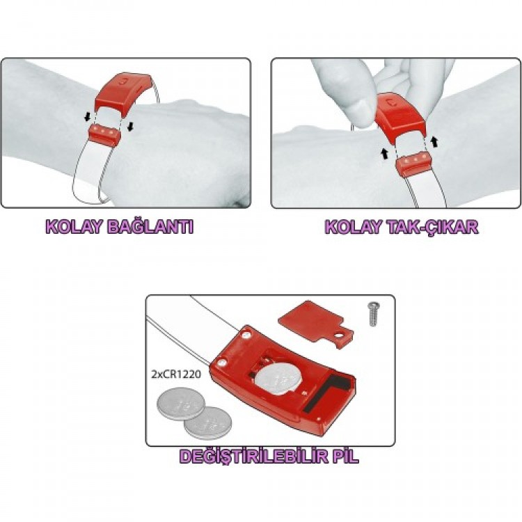 Festival & Parti LED Bileklik Baskı Yapılabilir 3 Farklı Mod Işıklı 1 Adet