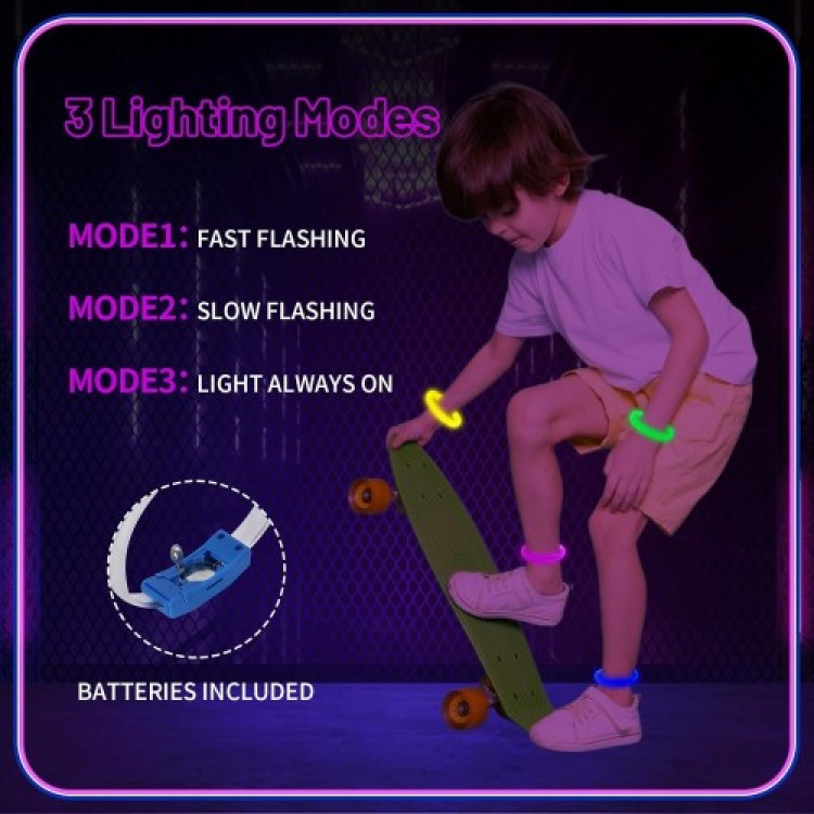 Festival & Parti LED Bileklik Baskı Yapılabilir 3 Farklı Mod Işıklı 1 Adet