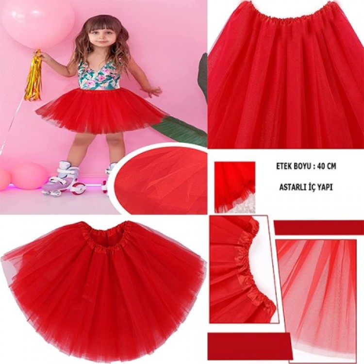 Red Tulle Skirt Ballet Skirt Performance Skirt Children Baby Size