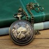 Antique Pocket Watch with Wolf Motif