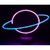 Neon-Lit Saturn Lamp with Battery + USB