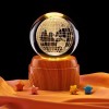 Earth-Designed Rotating Glass Globe with USB