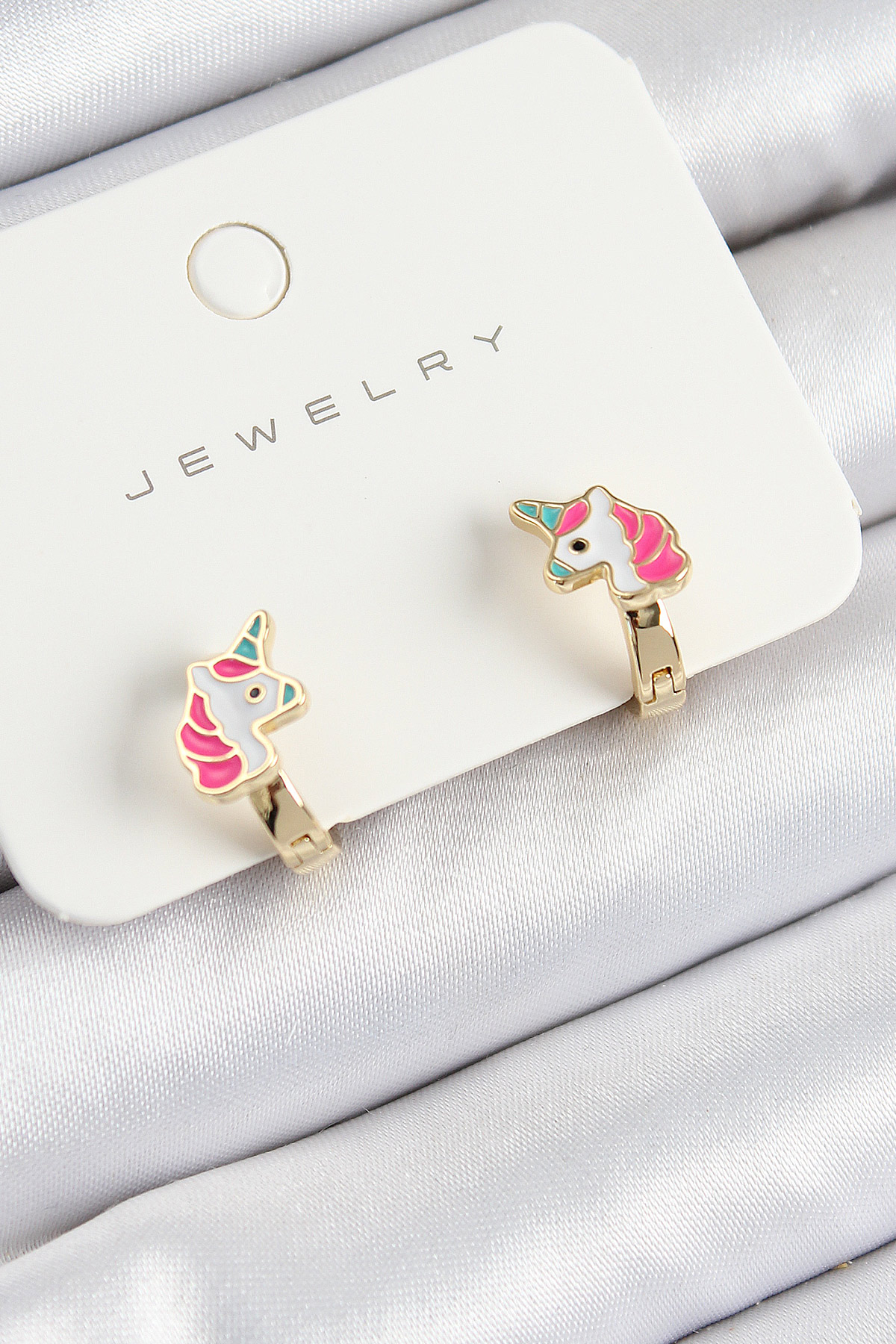 Pirinç Unıcorn Model Gold Renk Çocuk Küpe - TJ-BKP10905