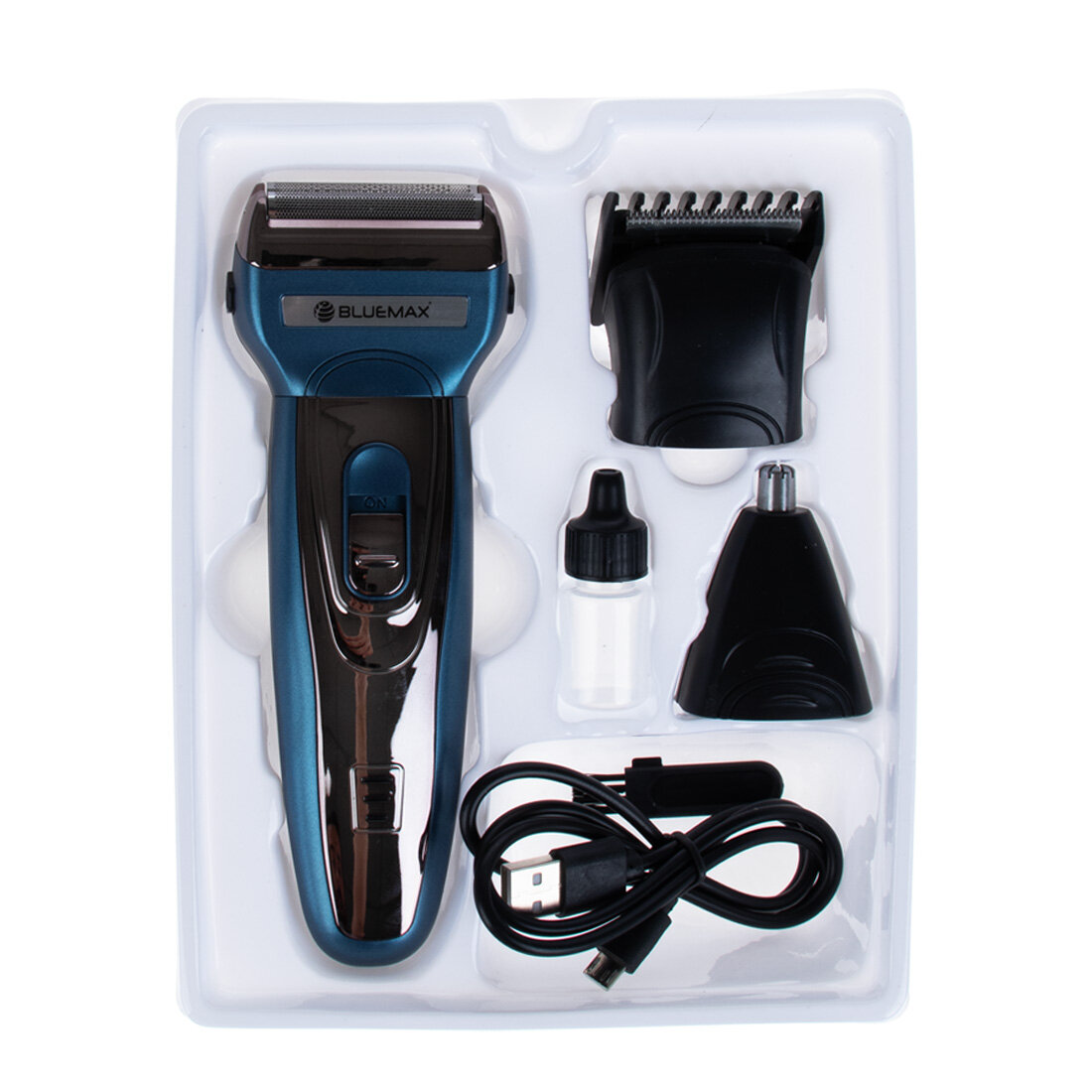 3 IN 1 Saç Sakal Burun Makinesi Şarjlı KP329 Mavi